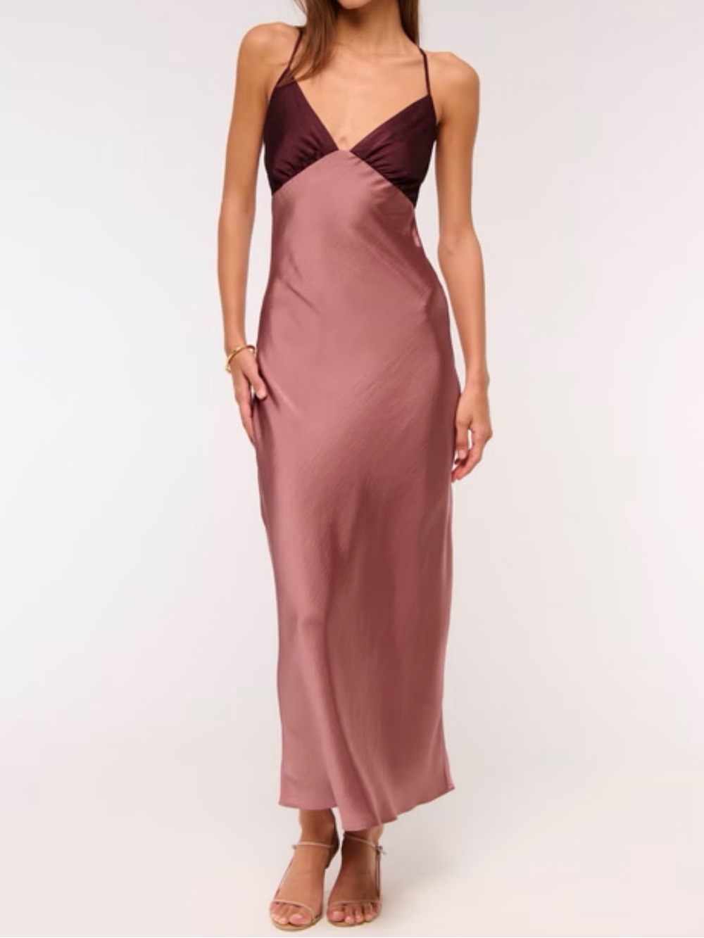 A&F satin maxi